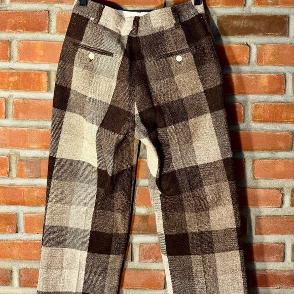 Acne Studios Wool Checkered Trousers Brown and Cream Sz 32 - Picture 7 of 11